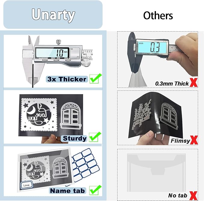 10 PCS 8 x 12 Inch Large Die Cut Storage Envelopes with 1 mm Magnetic Sheets for Dies Storage, Die Storage Envelopes and Magnet Sheets, Stamp and Die Storage Pockets