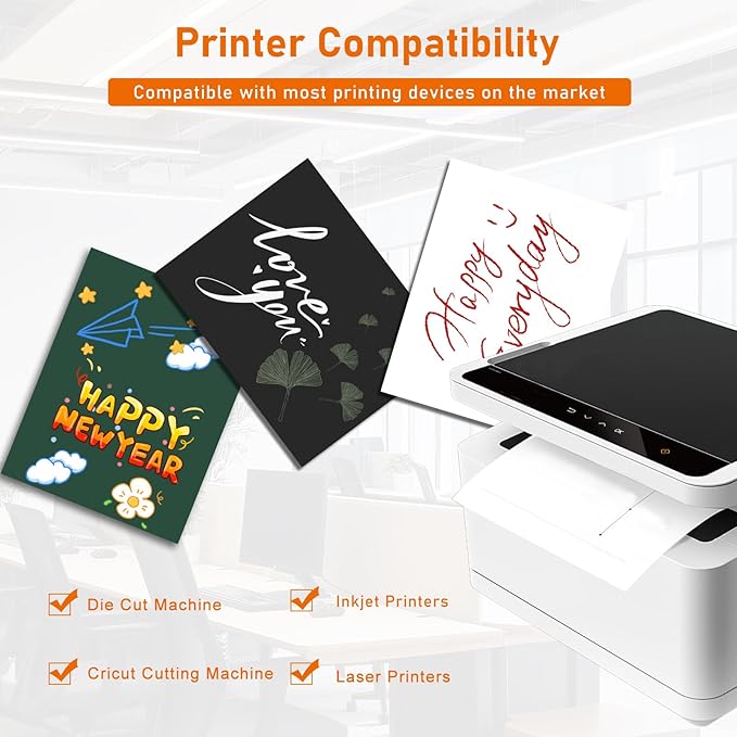 100 Sheets White Cardstock 8.5 x 11 Printer Paper, 75lb Heavyweight Certificate Paper Card Stock for Wedding, School Crafting, Memus, Making Cards, Business Cards, Invitations