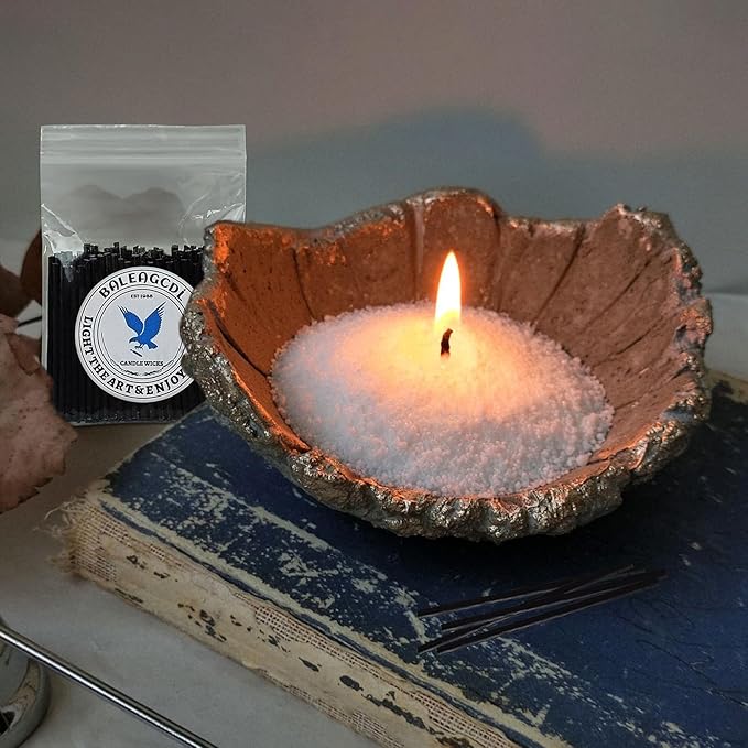 Pearled Candle Extra Wicks 500 Pack for Pearled Candle Making - 2 Inch Black Cotton Candle Wicks for Candle Making DIY