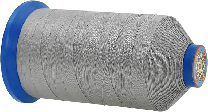 Mandala Crafts Bonded Nylon Thread Gray Heavy Duty Sewing Threads - 800 YDs Size 277 840D T270 Tex 270 Thread for Leather Jeans Weaving Outdoor Marine Upholstery Threads