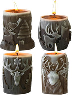 Deer Animal Molds Animal Spiral Wave Pillar Rotate Candle & Resin Mold - Resin Casting Silicone Molds for Home Decor & Candle Making Wave Spiral Mold