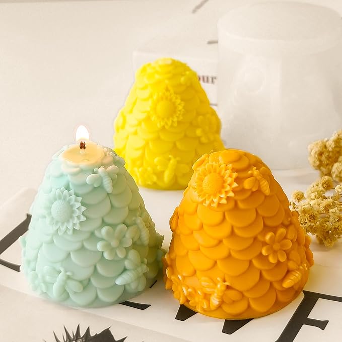 Honeycomb Silicone Cylinder Mold for Resin Casting & Candle Making