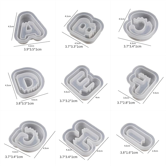26-Pack Small Matte Letter Mold Set - Alphabet, Animal & Clay Molds for Resin Casting, Candle Making & Home Decor