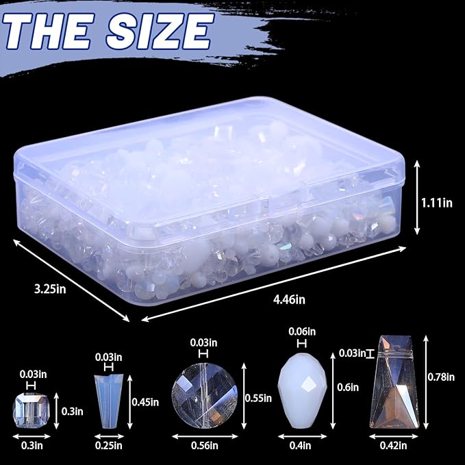 Assorted Glass Crystal Beads for Jewelry Making,DIY Lamp Work, Glass Spacer Beads Colorful Clear Electroplated Color Crystal Beads, Colorful Assortment Bulk Mix, Half Pound