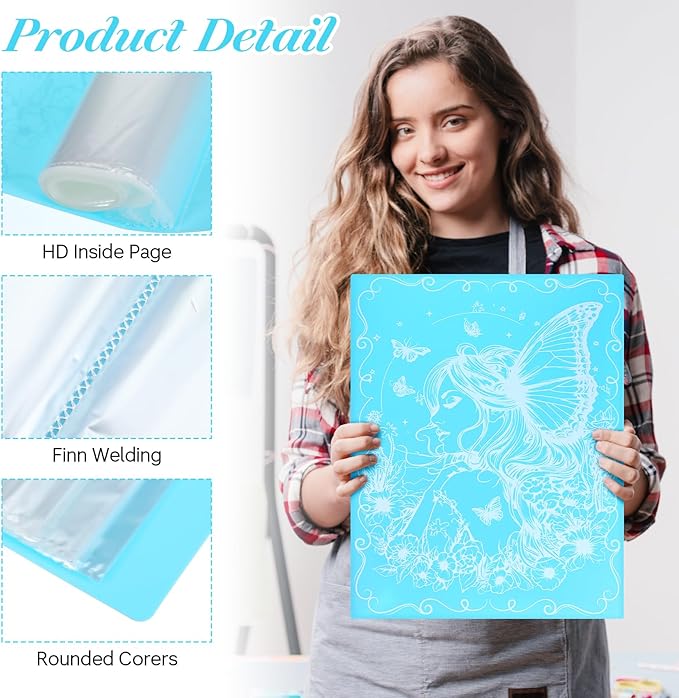 2 Pack A3 Diamond Painting Storage Book, 60 Pages Art Portfolio - Suitable for 12x16 inch Diamond Painting