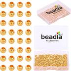 18K Gold Plated Round Spacer Beads 2.5mm 500pcs for Jewelry Making Findings Non Tarnish