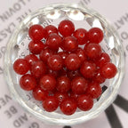 NCB Natural Stone Beads 100pcs 6mm Round Loose Gemstone for Bracelet Necklace Jewelry Making, Includes Elastic String and Beading Needle (Carnelian, 6mm 100Beads)