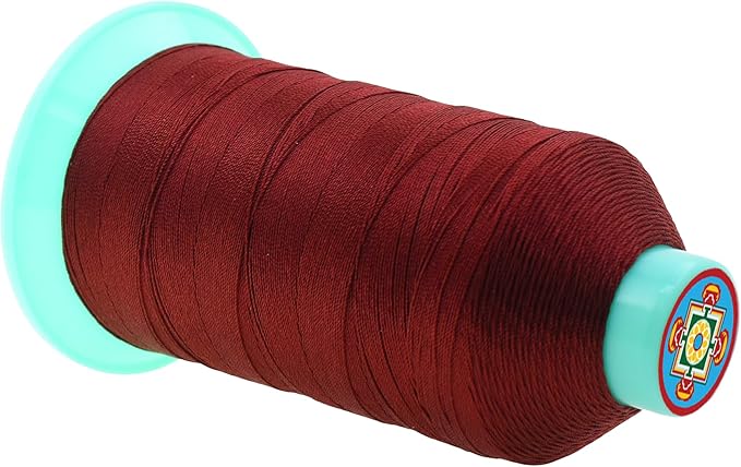 Mandala Crafts Bonded Nylon Thread Maroon Heavy Duty Sewing Threads - 1250 YDs Size 138 420D T135 Tex 135 Thread for Leather Jeans Weaving Outdoor Marine Upholstery Threads