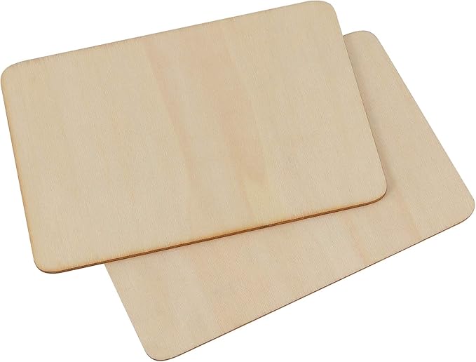 100 Pack 6 x 4 Inch Unfinished Wood Cutouts for Crafts, Natural Wood Rectangle Blank Pieces Wooden Tags Slices for Painting, DIY Craft, Decoration
