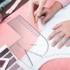 Copkim 2 Pack Boxed Bag Making Template Acrylic Template Patchwork Ruler Sewing Tools Set for Beginners Curve Notion Bag Zip Pocket DIY Sewing