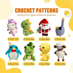 YOKISS 8Pcs Beginner Crochet Starter Kit, Creative Christmas Gifts & Birthday Gifts for Adults & Kids, Popular DIY Patterns, 40% Extra Yarn Crochet Animals Kits with Step-by-Step Video Tutorials