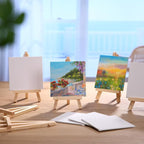 40 Pack Mini Canvas and Easel Set for Painting Canvas Panels with 5.9 Inch Wooden Easels for Oil Acrylic Painting Birthday Baby Shower Back to School Party Favors (4 x 4 Inch)