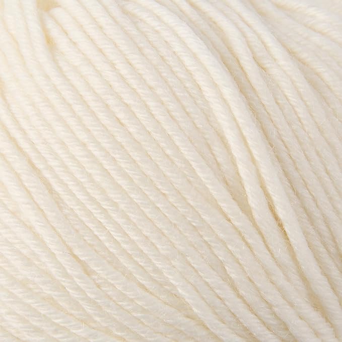 6 Balls Merino Wool Yarn, 12-Ply Luxurious and Soft Yarn for Hand Knitting & Crocheting, 1.76 OZ/50g, 120 yds/110 Meters(White,6Balls)