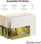 Ampersand Art Supply Wood Painting Panel: Museum Series Claybord, 12" x 12", 1-1/2" Cradled Profile