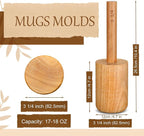 Baderke Cup Pottery Molds, Create Pottery Mug Vases, Cup Molds Crockery Shaping Tool, Assist in Hand Building Crockery Mugs for DIY Ceramic Cup Mug Vase Making(3 1/4'', 17-18 oz)