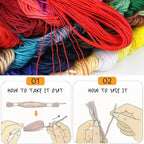Maxee Embroidery Thread Floss, 100 Colors Skeins Rainbow Cross Stitch Thread, 8m Friendship Bracelet String Kit Craft Floss, Needlepoint Cotton Yarn