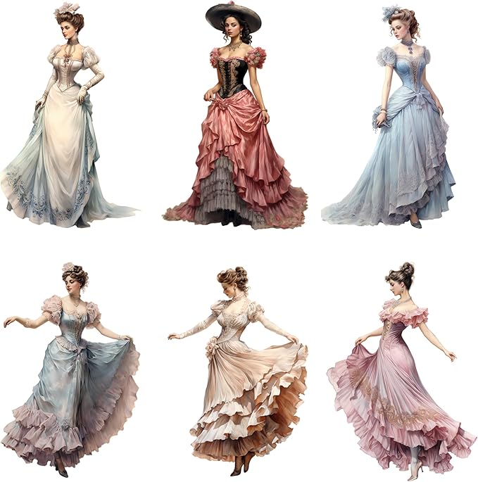 XERE 78 Pcs Victorian Women Portraits Scrapbook Stickers Set for Scrapbooking and Journaling Notebooks, Junk Journal Supplies, Sketchbook, Bookmark Making Sticker