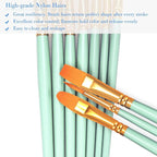 BOSOBO Paint Brushes Set, 4 Pack 40 Pcs Round Pointed Tip Paintbrushes Nylon Hair Artist Acrylic Paint Brushes for Acrylic Oil Watercolor, Face Nail Art, Miniature Detailing & Rock Painting, Green