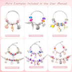 UFU Charm Bracelet Making Kit - 95Pcs DIY Jewelry Making Kit, Mermaid Gifts for Girls Crafts for Girls Ages 5 6 7 8-12, with Portable Bracelet Organizer Box