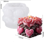 Rose Flower Heart Succulent Cylinder Molds Silicone Wave Spiral Candle Mold - Silicone Resin Casting Molds for Candle & Resin & Soap Craft Supplies