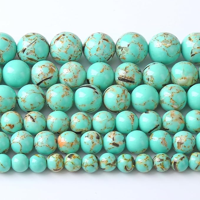 12MM 32PCS Peacock Blue Shell Turquoise Spacer Loose Beads for Jewelry Making DIY Bracelet Necklace