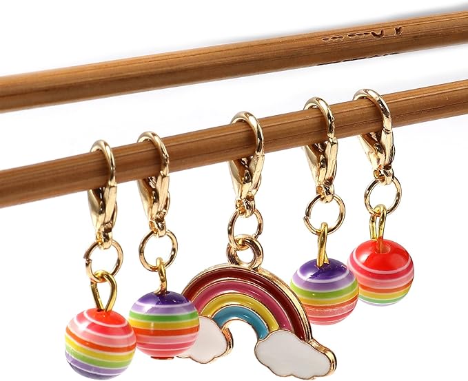 DoreenBeads Stitch Markers for Crocheting and Knitting, Alloy Enamel Crochet Marker Crochet Gifts for Knitting Weaving Sewing Accessories Quilting Jewelry Making