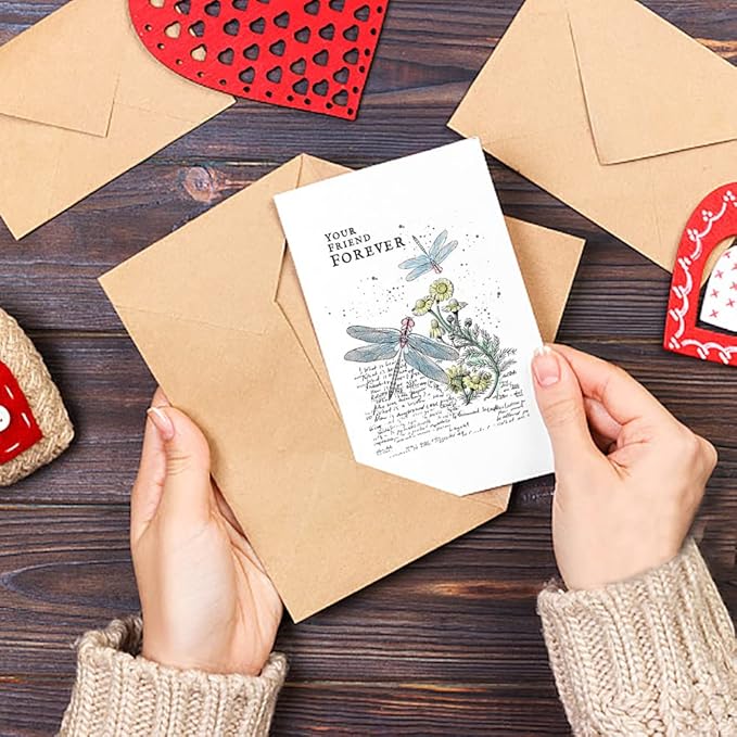 Flowers Dragonfly Background Clear Stamps for Card Making and Journaling, Retro Flowers Words Rubber Stamps Floral Leaves Scenery Stamps for Scrapbooking DIY Cards Album Crafts Supplies