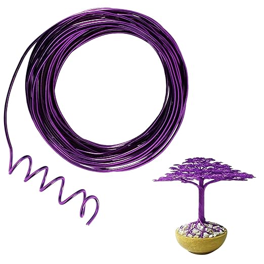 32.8 Feet Purple Aluminum Craft Wire, 9 Gauge 3mm Thickness Sculpting Wire, Armature Wire for Sculpting, Bendable Metal Craft Wire for Making Dolls Skeleton DIY Crafts