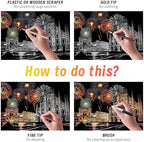 Scratch Art for Adults(8 Sheets A4),Family Creative DIY Painting Papers for Travel Lovers,Craft Lovers|Creative Scratch Art Adult (Philadelphia/Italy) by Iskueal