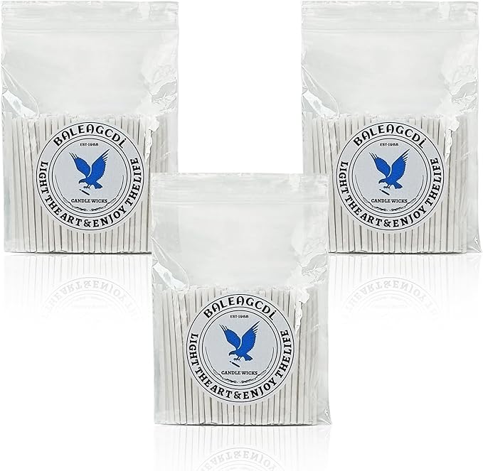 Pearled Candle Extra Wicks 300 Pack for Pearled Candle Making - 2 Inch White Cotton Candle Wicks for Candle Making DIY