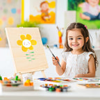 Wooden Canvas Panels with Easel Set – Complete Art Supplies for Artists, Includes 16x9 Easel, 12x12 Wooden Canvas Panels for DIY Crafts-Spring Family Fun