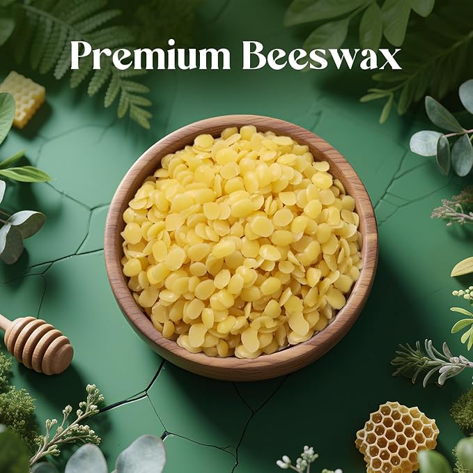 NORVENCE Beeswax Pellets 10LB, Pure & Natural Yellow Beeswax for Candle Making, DIY Skin Care, Lip Balm, Soap, Lotion, Creams & Wood Polishing – 10LB