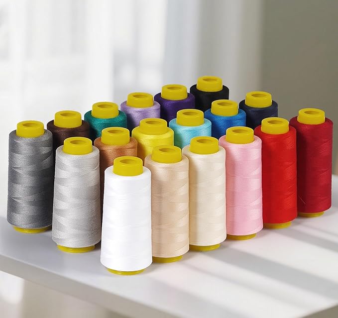 1800 Yards Serger Thread-Light Gray, All Purpose Thread for Sewing, Serger Thread Cones，Polyester Thread 40s/2 for Serger&Overlock, Quilting, Piecing, Sewing Machine