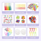 INSCRAFT 17490+ Rubber Loom Bands, 28 Colors Bracelet Making Refill Kit, with 3-Layer Container, 600 S-Clips, 352 Beads, 40 Cartoon Charms, Christmas Birthday Gift for Girls Boys Kids