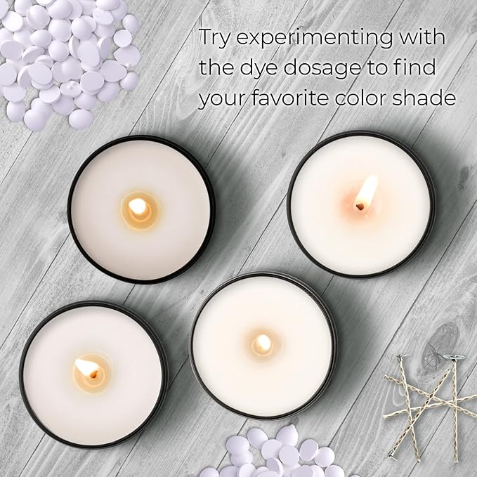 White Candle Dye 2oz for Soy Candle Making – Highly Concentrated Candle Wax Dyes – Candle Shop Premium Color Dye Chips for Soy Wax, Beeswax, Paraffin