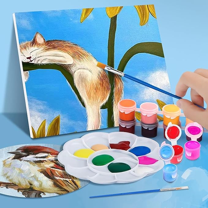 420 Pcs Washable Acrylic Paint for Kids Arts and Crafts, 30 Gouache Watercolor Paint Sets of 12 Colors for Party Classroom Painting Supplies, 30 Flat and 30 Pointed Brushes