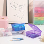 Plastic Storage Boxes & Organizers - Arts & Crafts Storage Boxes with Lids - 6 Medium Clear + 6 Small Color - Modern Style - 15.3"L x 12.5"W x 5.1"H - 18 Count