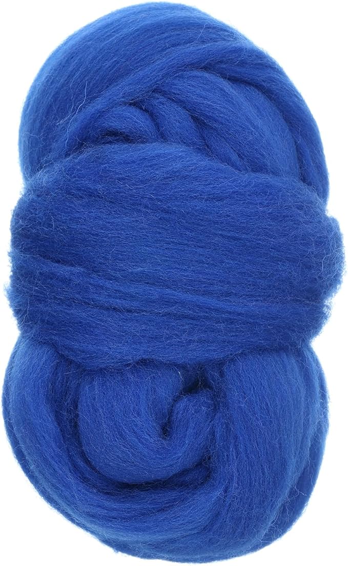 uxcell Needle Felting Wool, 1.76oz Natural Fibre Wool Roving Yarn Wool Felting Supplies for Needle Felting Yarn DIY Handcrafts, Sapphire Blue