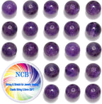 NCB 100pcs Original Natural Stone Beads Gemstone Round Loose Beads 6mm 8mm 10mm (Amethyst, 10mm 100Beads)
