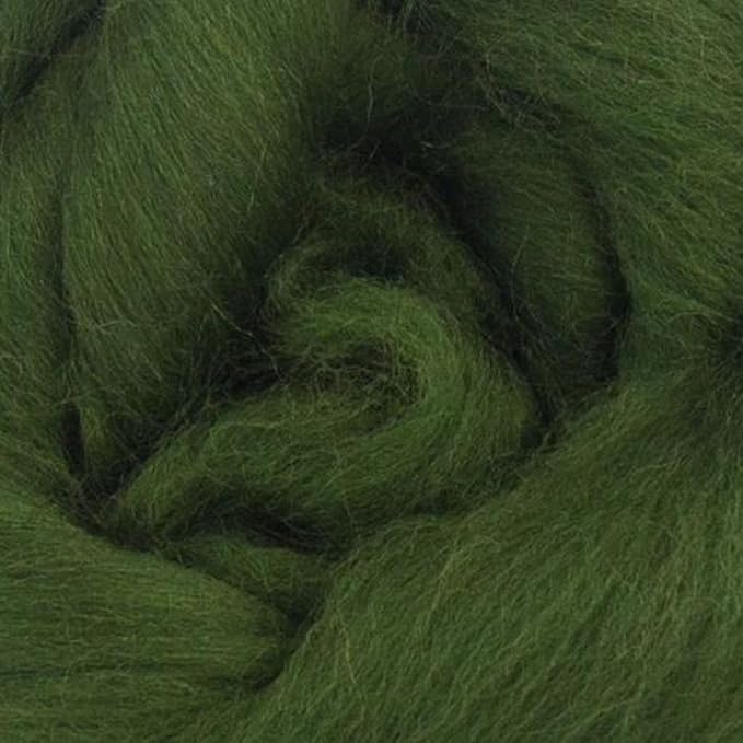 Revolution Fibers Merino Wool Combed Top | 1 lb Premium Wool Roving | 22 Micron, Best Merino Wool for Spinning, Tapestry, Needle Felting, Big Yarn Roving and Wall Hangings (Willow Green)