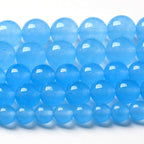 6MM Natural Stone Aquamarine Blue Chalcedony Beads Round Loose Beads for Jewelry Making Bracelet 120pcs 2 Strands 32"