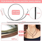 Necklace Cord, Paxcoo 50Pcs Necklace String Rope with Clasp, 24 Inch Waxed Cotton Cord Necklace Bulk for Charms Pendants, Bracelets, Necklaces, Jewelry Making Supplies and Beading Supplies