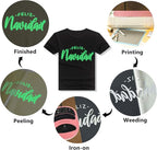 Glow in The Dark HTV Heat Transfer Vinyl Rolls - 12 Inches x 8 Feet HTV Vinyl, Luminous Iron on Vinyl for Silhouette Cameo - Easy to Cut & Weed for Heat Vinyl Design (8Ft, Z2-Luminous Green)