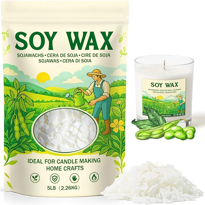NORVENCE Soy Wax for Candle Making, Natural Soy Wax Flakes 5lb, Premium Candle Wax for DIY Candle Crafting