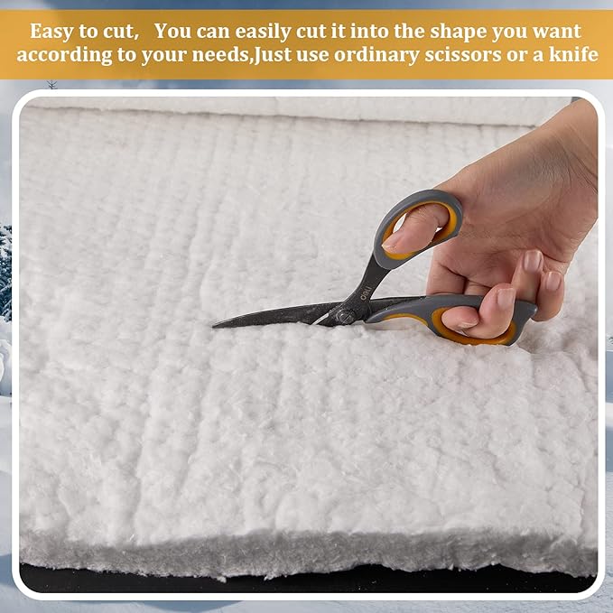 Amylove 2 Pcs Ceramic Fiber Insulation Blanket 60 x 24 x 1 Inch High Density Heat 2600f High Temperature Insulation for Stoves, Kilns, Forges, Fire Bricks, Boilers, Pizza Ovens