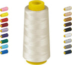 1800 Yards Serger Thread-Light Rice, All Purpose Thread for Sewing, Serger Thread Cones，PolyesterThread 40s/2 for Serger&Overlock, Quilting, Piecing, Sewing Machine