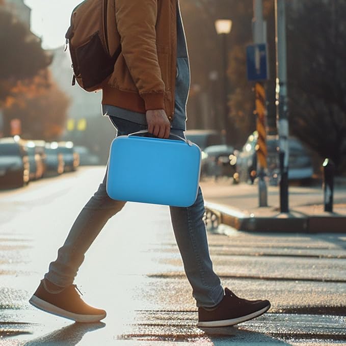 Model Paint Storage Case for Testors Paint Set, Paints Organizer Carrying Bag Holds 60 Bottles with 9 Fine Detail Miniatures Brushes, Enamel Paint Container, Drawing Ink Holder- Box Only (Blue)