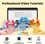 CrochetBox Crochet Kit for Beginner, Axolotls Bookmarks Easy Learn How to Crochet Stuffed Animals Gift for Adults and Teen(), Knitting Set with Yarn Hook Stitch-by-Stitch Video Tutorial(30%+ Yarn)