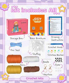 yhwsymgmho Crochet Kit for Beginners:2pcs Animals amigurumi Crochet Starter Kits with Step-by-Step Video Tutorials,Easy Knitting Set for Adults Kids,DIY Crocheting Doll Gift(Tiger & Giraffe)