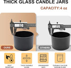 SHOWIN Thick Candle Jars for Making Candles 20 Pcs, 4 OZ Empty Jars with Wood Lids for Candle Making, Sample Container, Matte Black